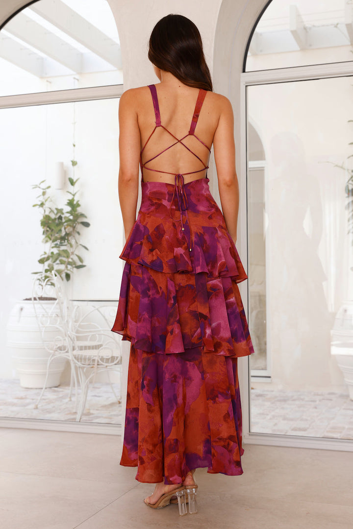 Luftiges Chiffon Maxikleid mit Blumenmuster für Damen