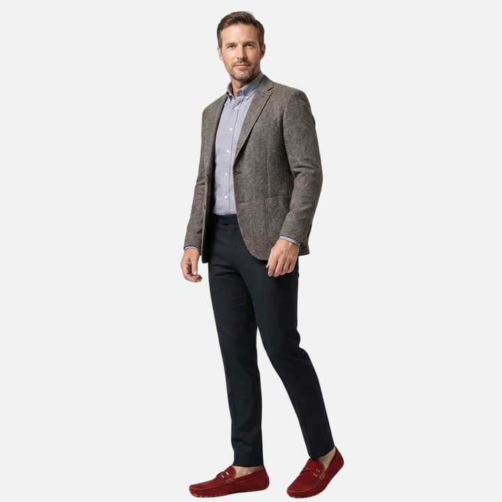 Breathable casual loafers – slip-on shoes with perforation for men