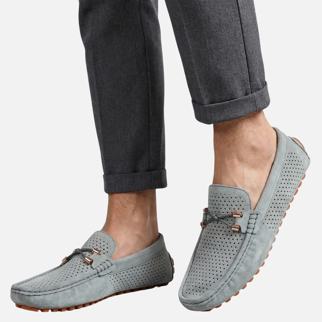 Breathable casual loafers – slip-on shoes with perforation for men