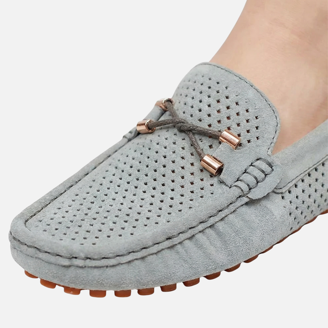 Breathable casual loafers – slip-on shoes with perforation for men