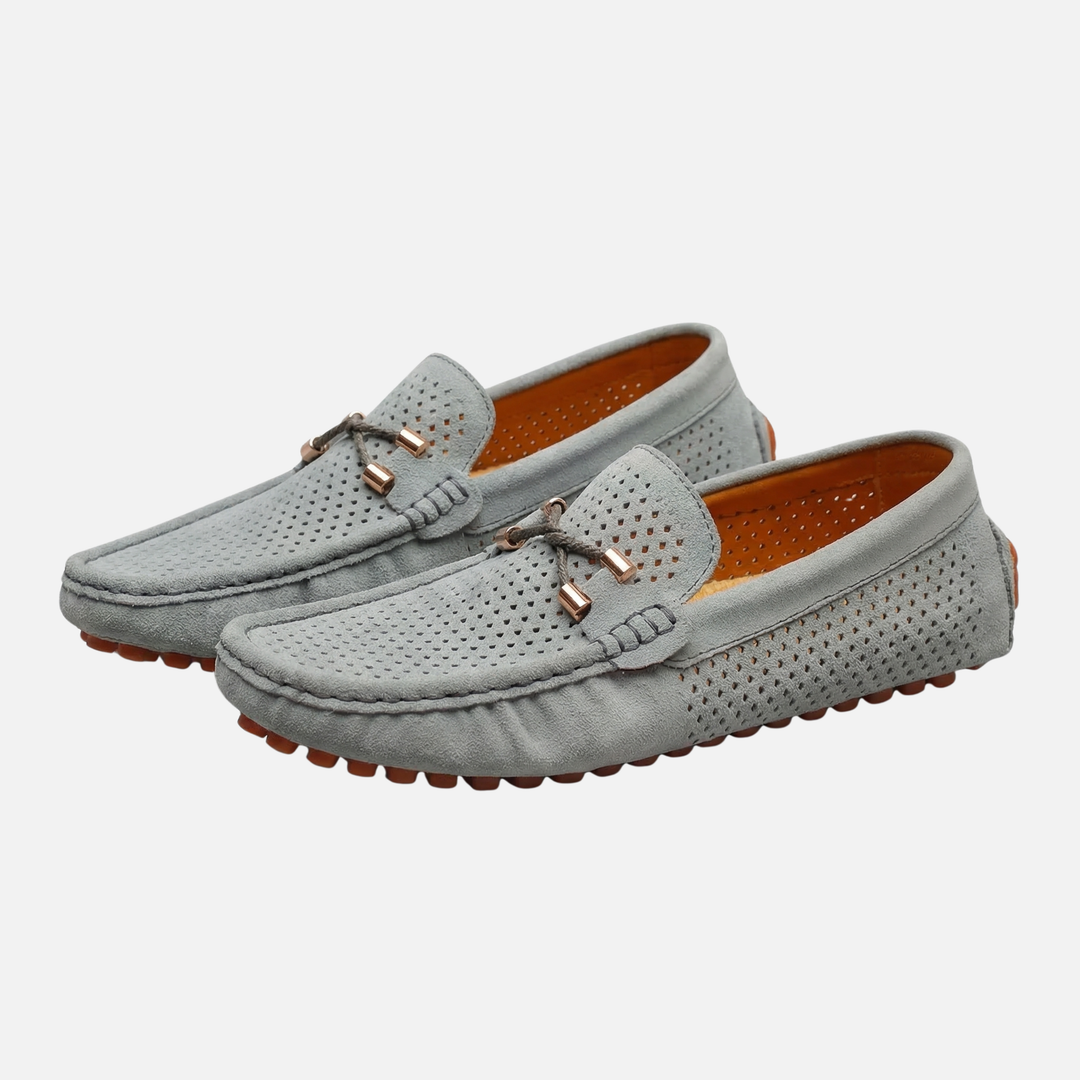 Breathable casual loafers – slip-on shoes with perforation for men