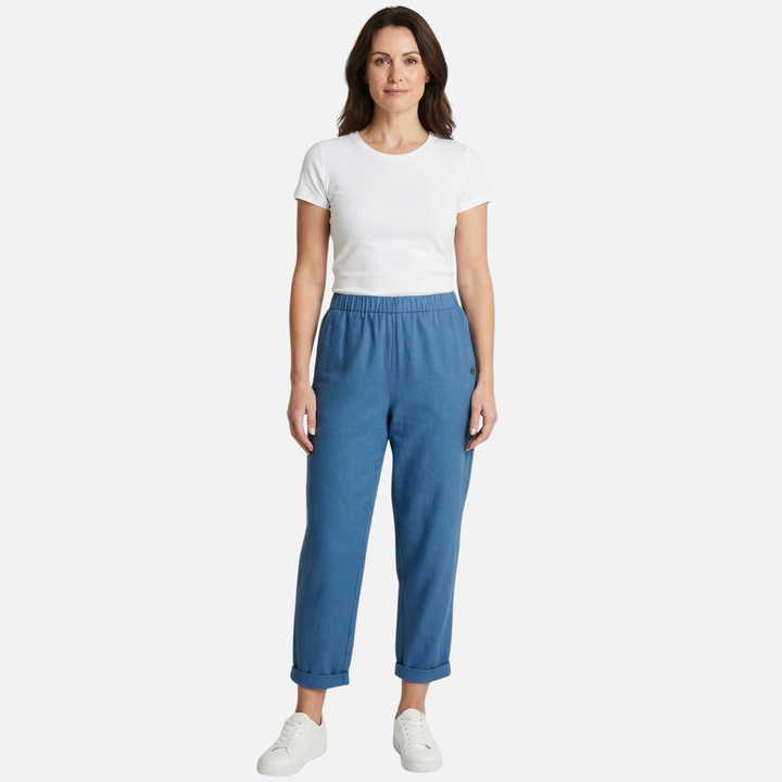 Pantaloni traspiranti in lino e cotone – Taglio ampio da uomo