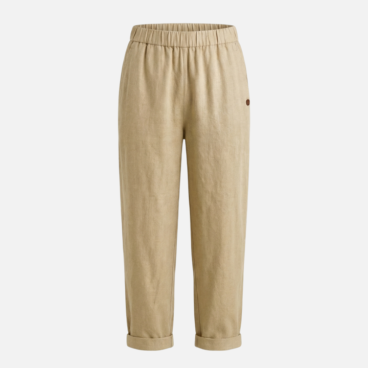 Pantaloni traspiranti in lino e cotone – Taglio ampio da uomo