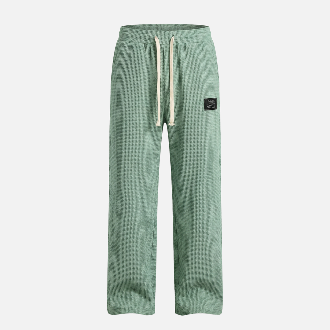 Breathable waffle knit lounge pants with pockets for men