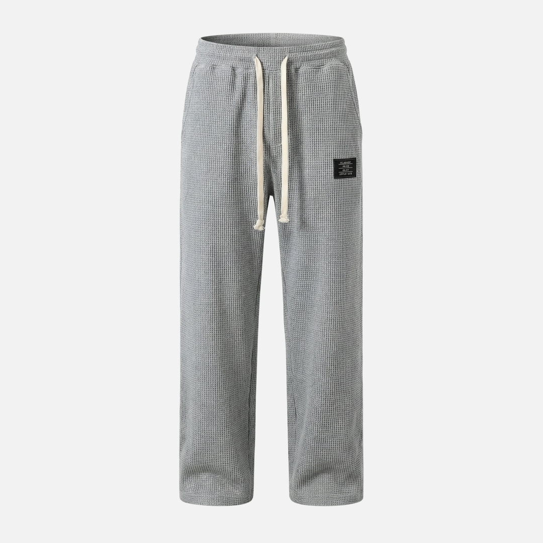 Breathable waffle knit lounge pants with pockets for men