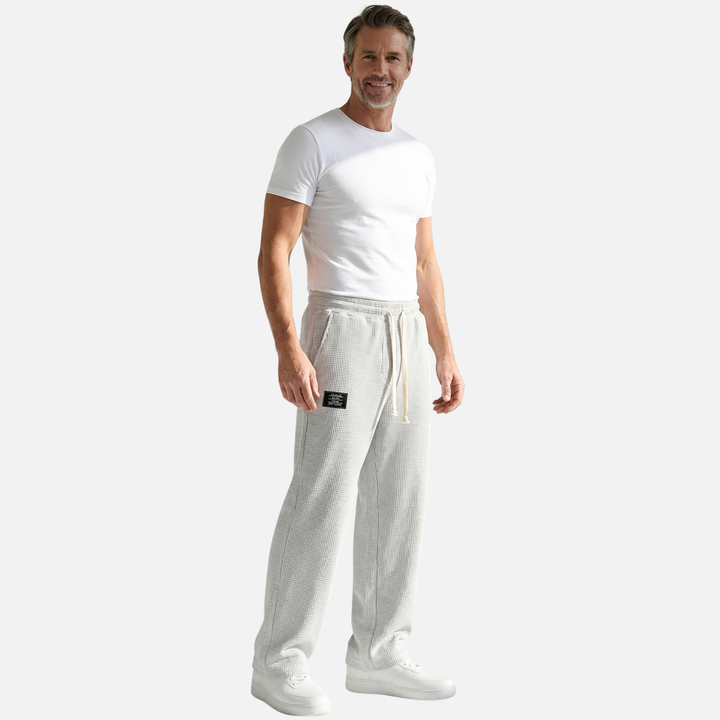 Breathable waffle knit lounge pants with pockets for men
