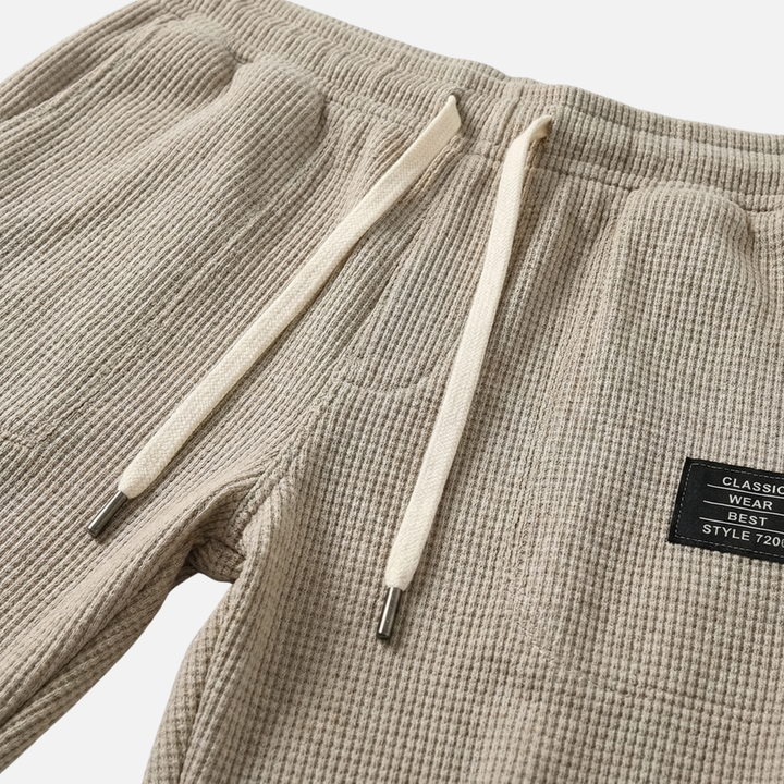 Breathable waffle knit lounge pants with pockets for men
