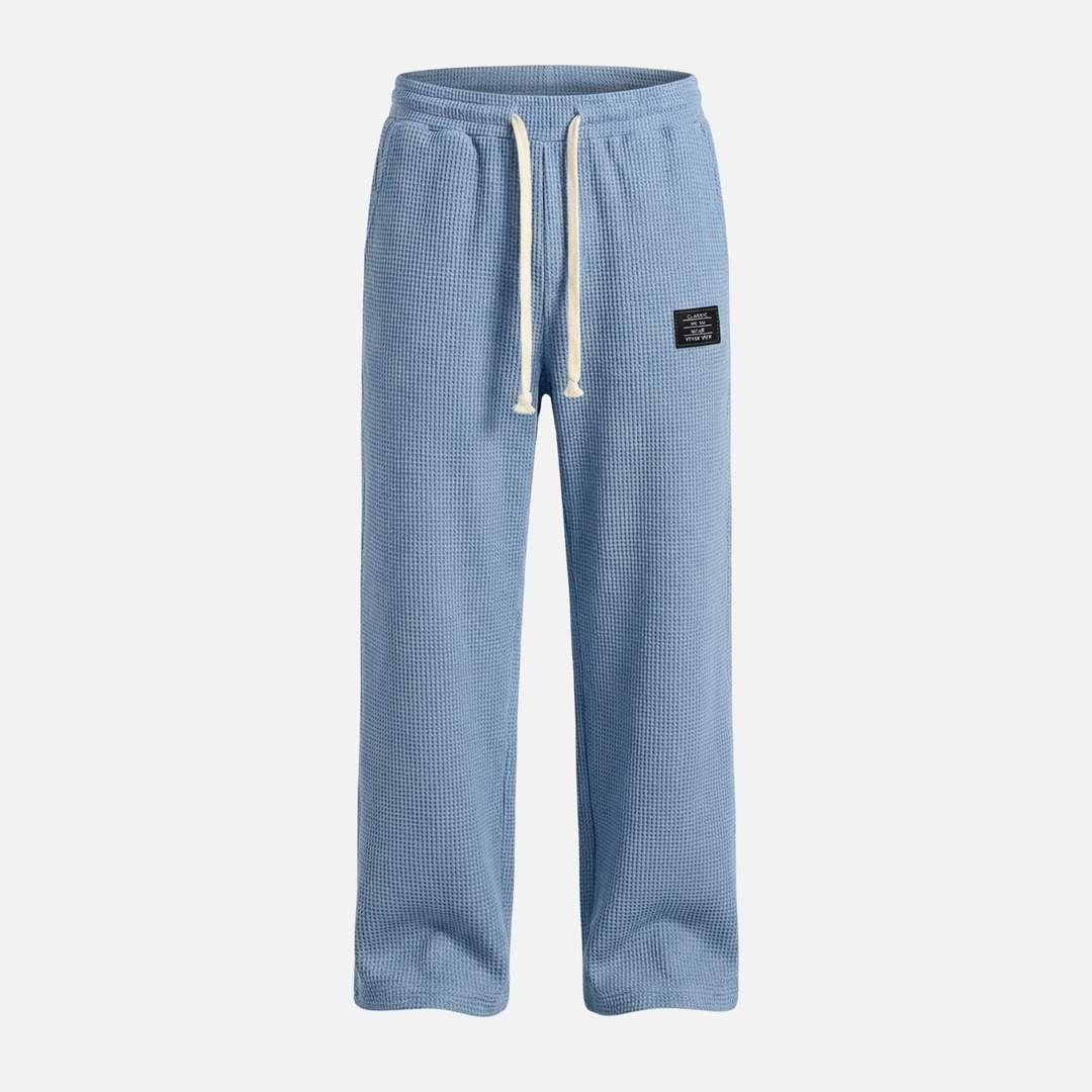Breathable waffle knit lounge pants with pockets for men