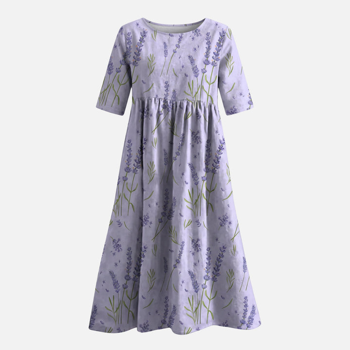 Baumwoll-Maxikleid mit Raffdetail für Damen