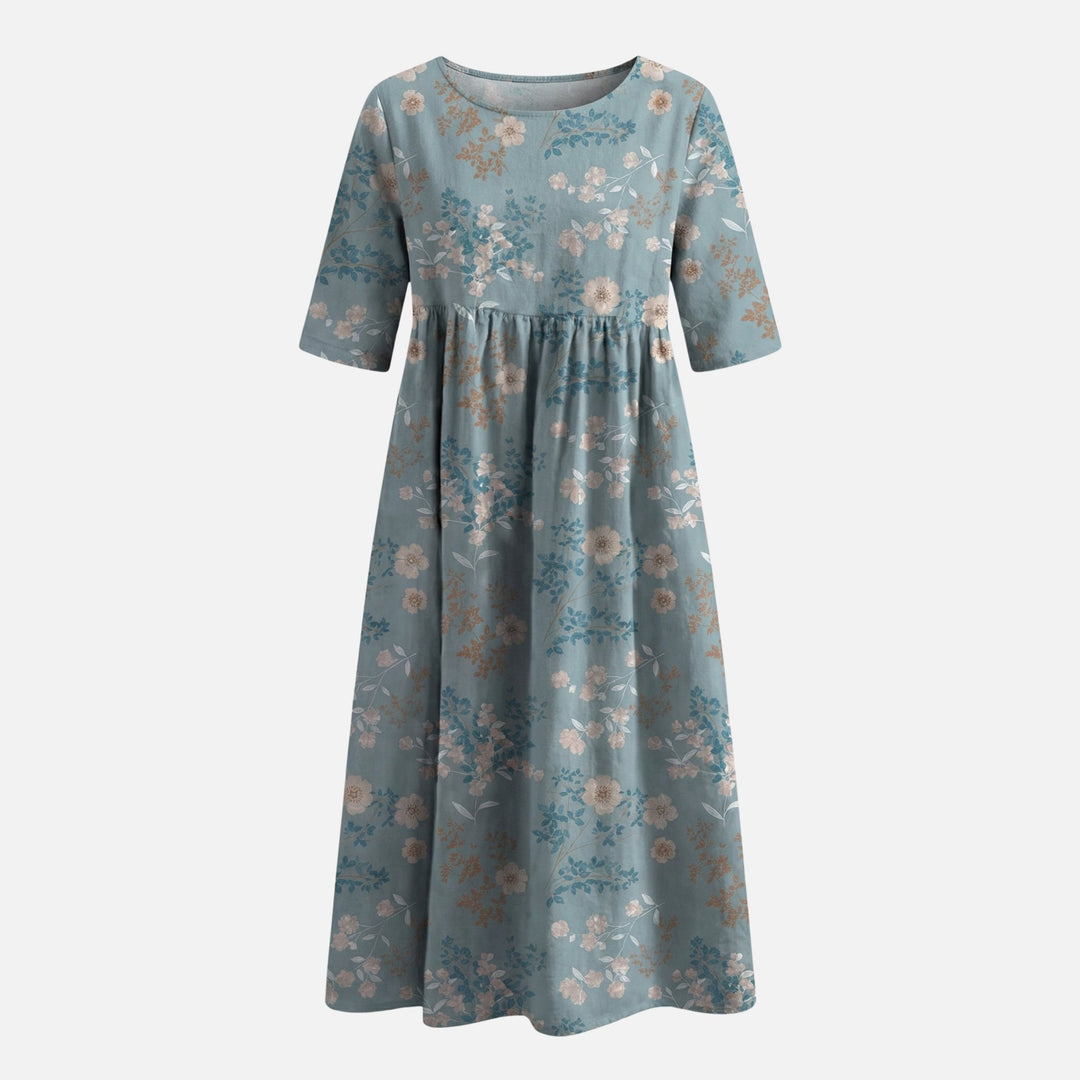 Baumwoll-Maxikleid mit Raffdetail für Damen
