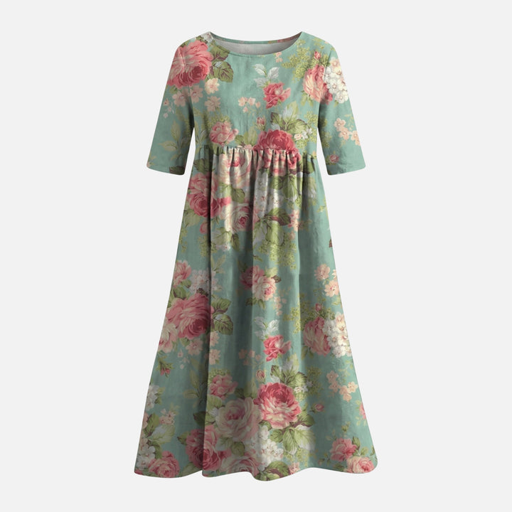 Baumwoll-Maxikleid mit Raffdetail für Damen