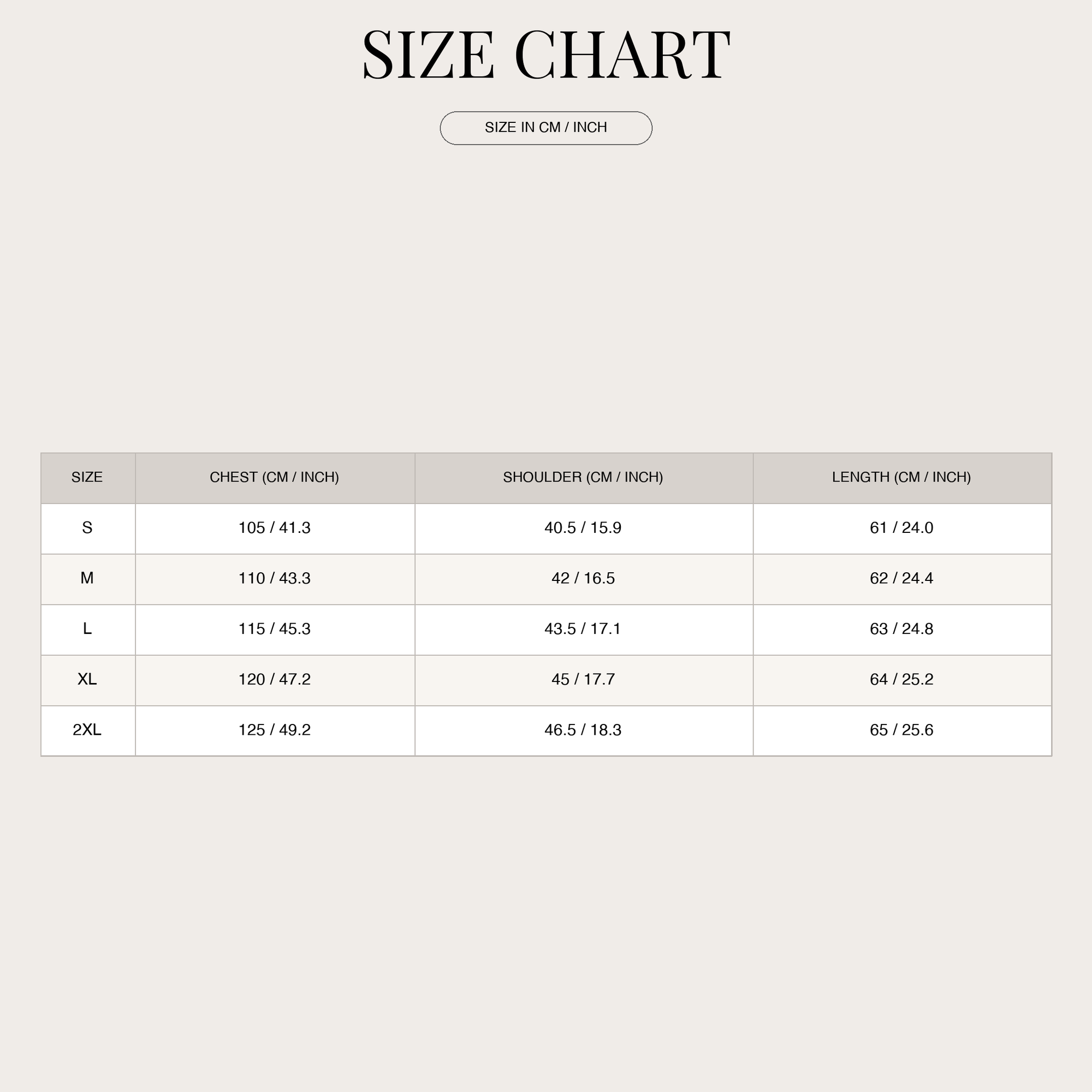 Size chart