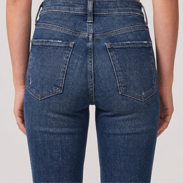 Comfortable denim flared jeans – high waist for women