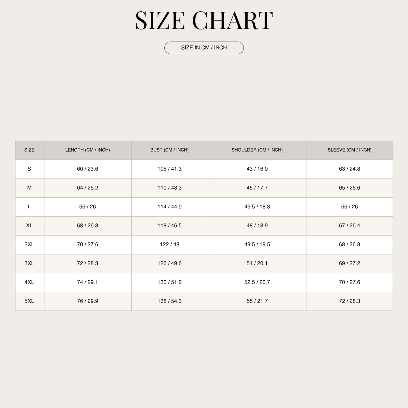 Blusa a maniche lunghe stampata con scollo a V da donna size chart