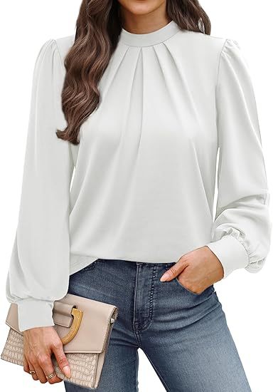 Bluse_fuer_Damen_Rundhalsausschnitt_mit_Puffaermeln_2