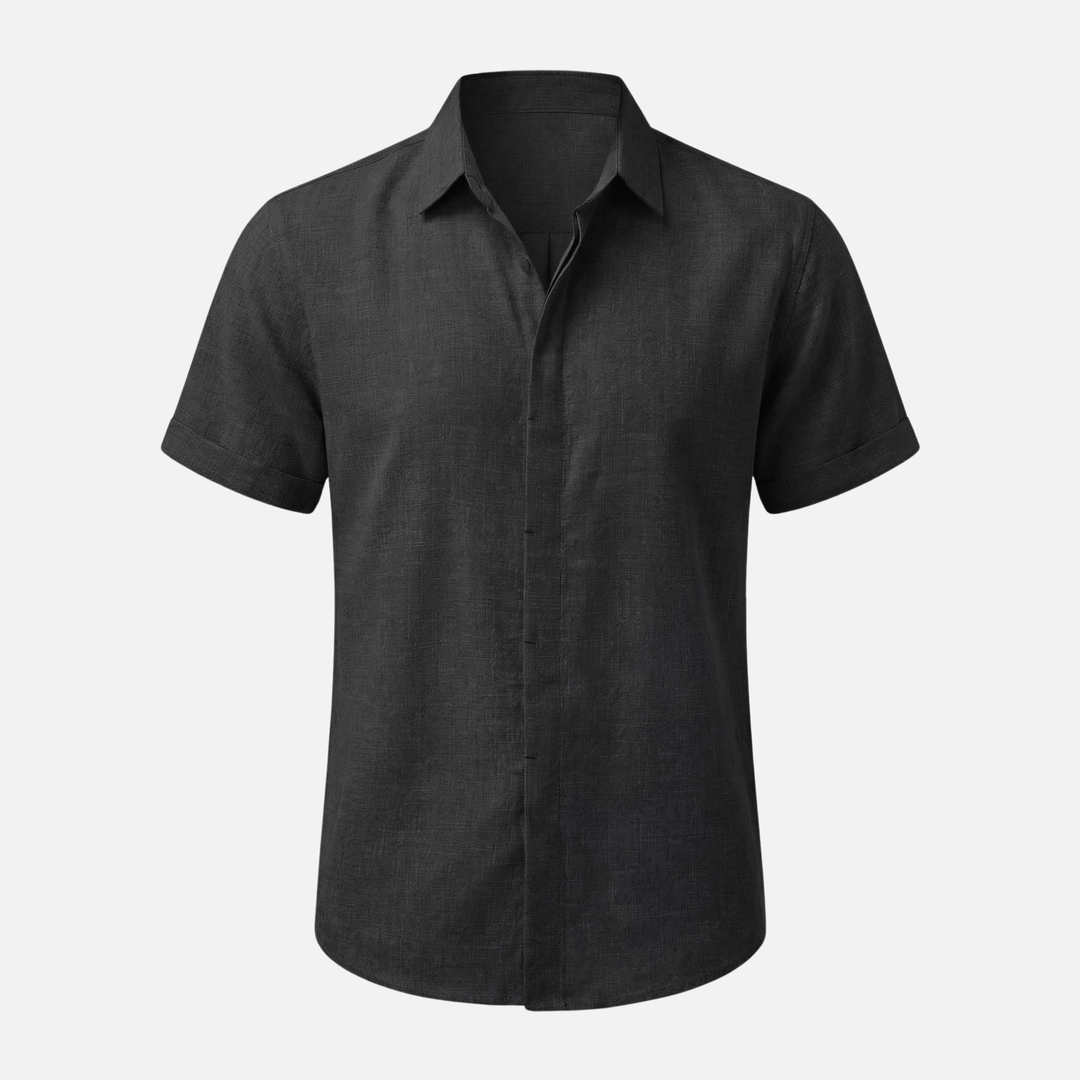 Camicia in lino traspirante con colletto classico da uomo