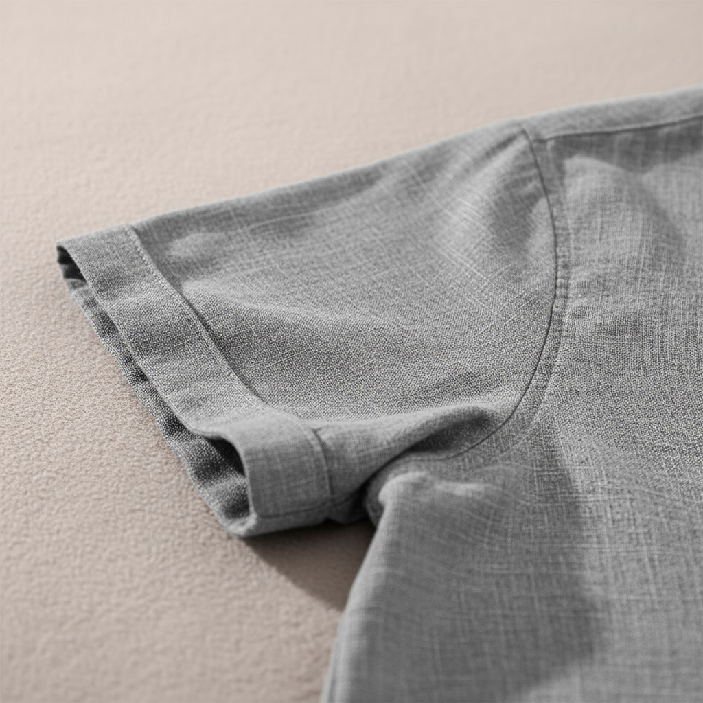 Camicia in lino traspirante con colletto classico da uomo