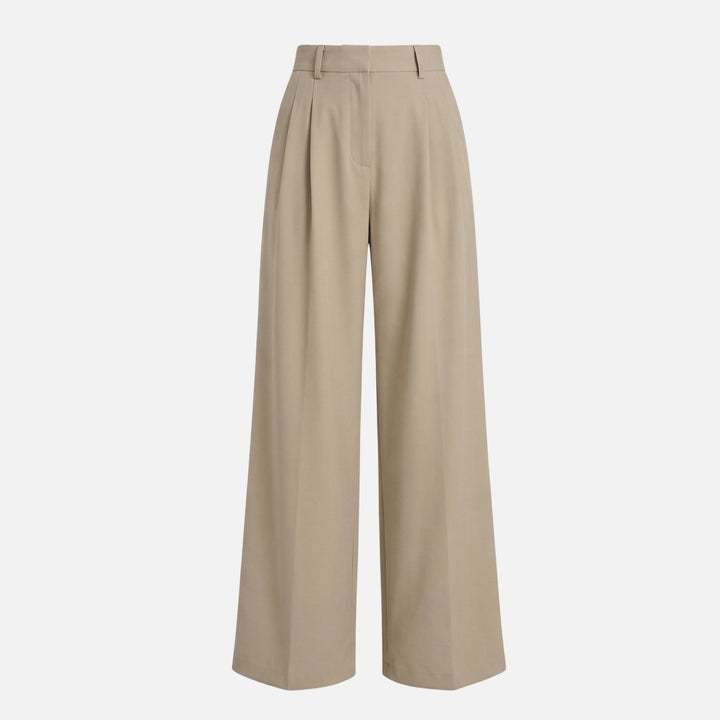 Pantaloni da lavoro con pieghe e taglio ampio da donna