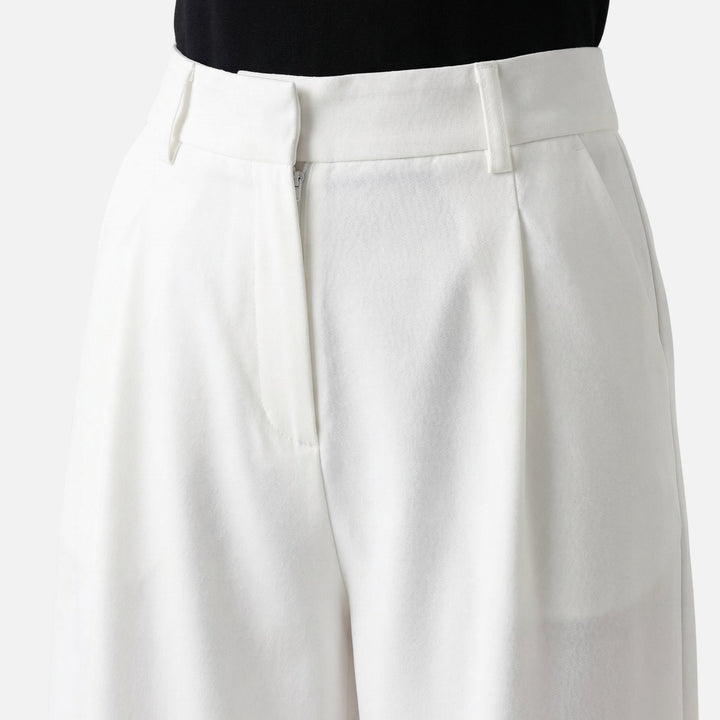 Pantaloni da lavoro con pieghe e taglio ampio da donna