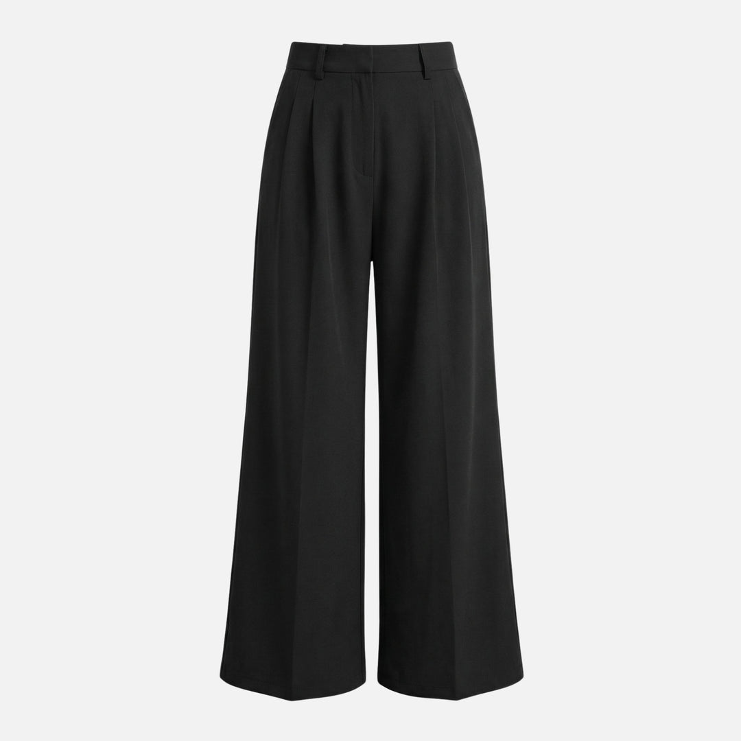 Pantaloni da lavoro con pieghe e taglio ampio da donna
