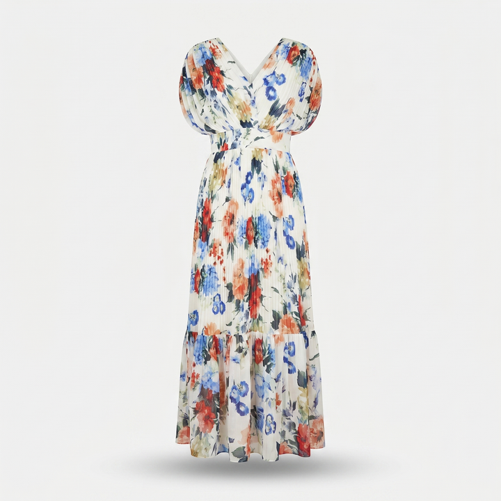 Rochie maxi elegantă din șifon cu flori pentru femei