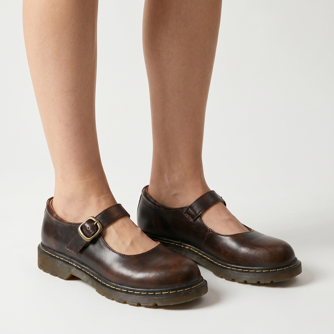 Mary-Jane-Flats mit Chunky-Sohle und Schnallenriemen für Damen