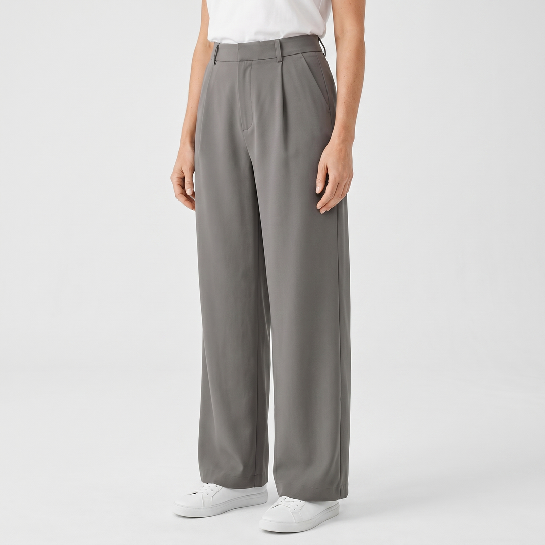 Pantaloni business classici a vita alta da donna