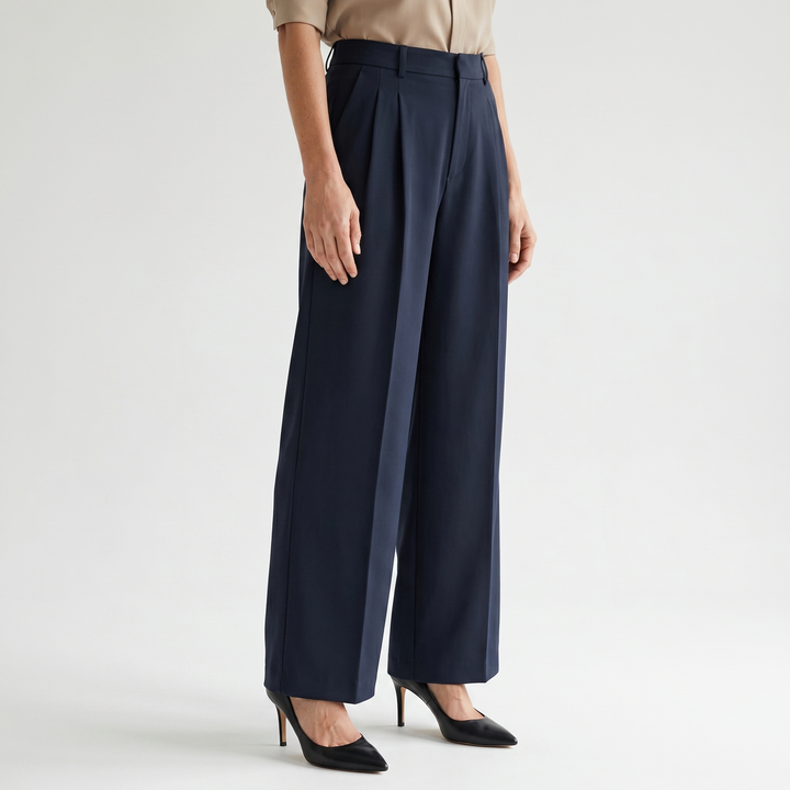 Pantaloni business classici a vita alta da donna