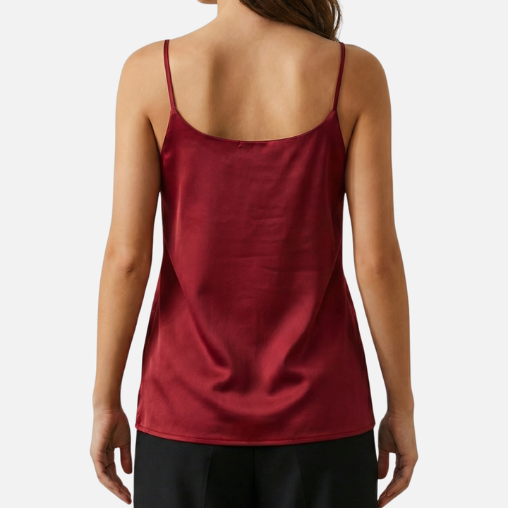 Women's Satin Top – Lightweight Cami Top with Bias Cut and V-Neck