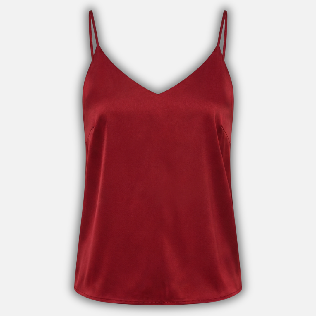 Women's Satin Top – Lightweight Cami Top with Bias Cut and V-Neck