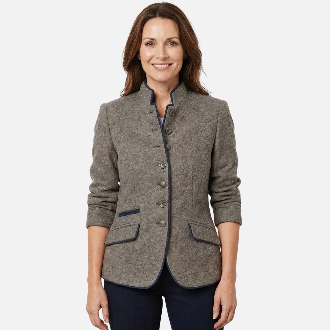 Dámský slim blazer z lehké vlněné směsi – zapínání na více knoflíků