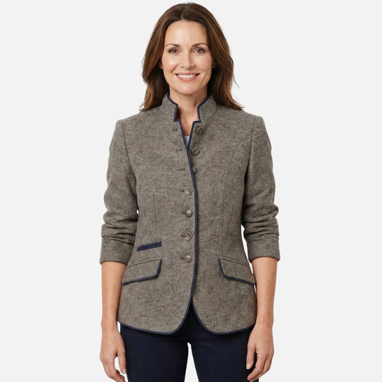 Dámský slim blazer z lehké vlněné směsi – zapínání na více knoflíků