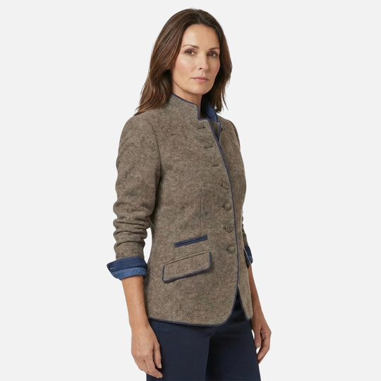 Dámský slim blazer z lehké vlněné směsi – zapínání na více knoflíků