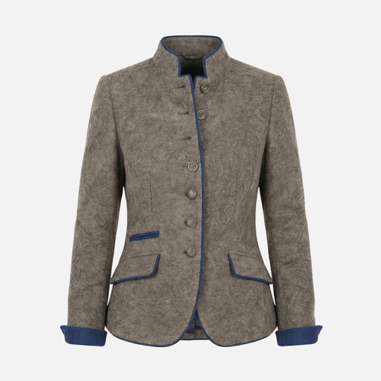 Dámský slim blazer z lehké vlněné směsi – zapínání na více knoflíků