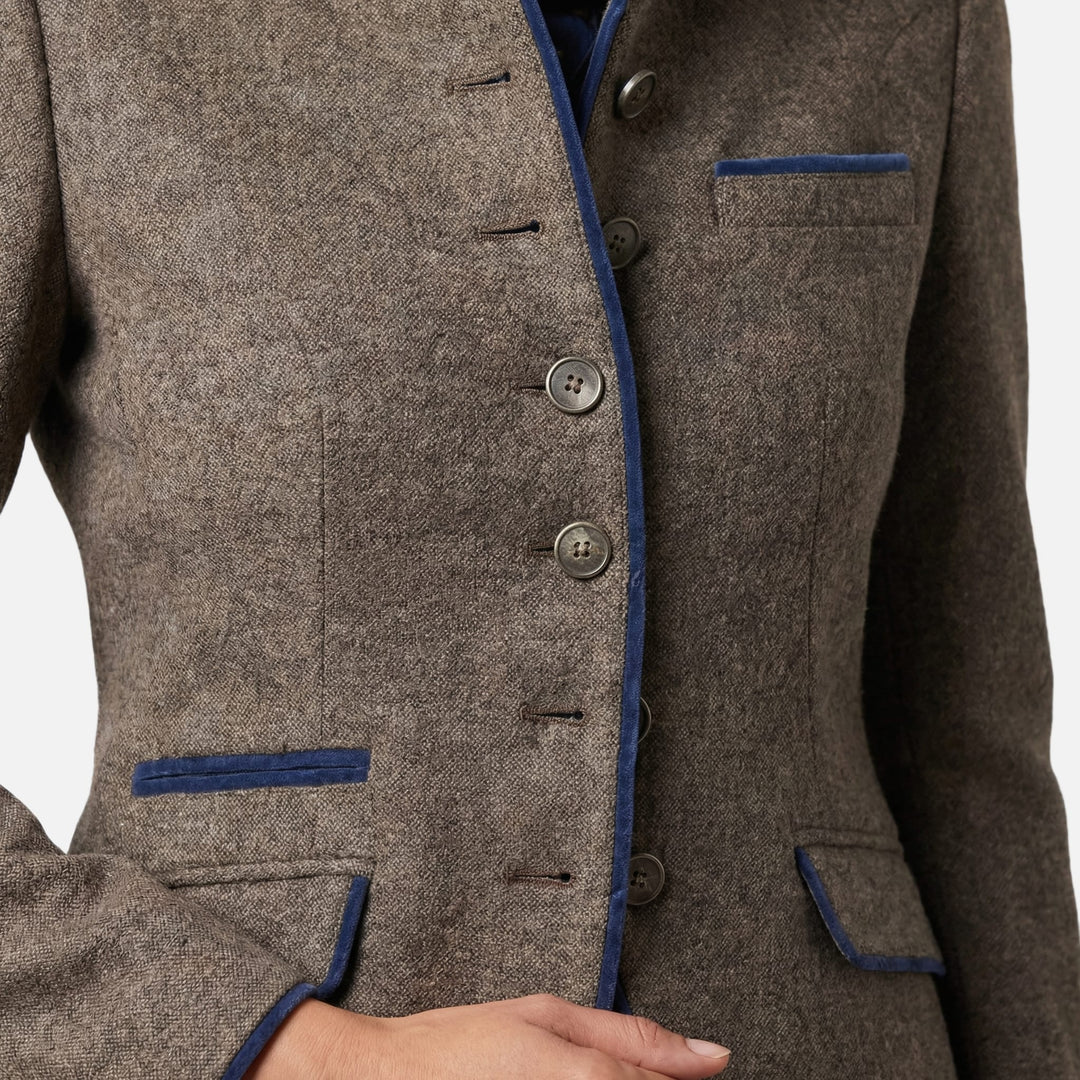 Dámský slim blazer z lehké vlněné směsi – zapínání na více knoflíků