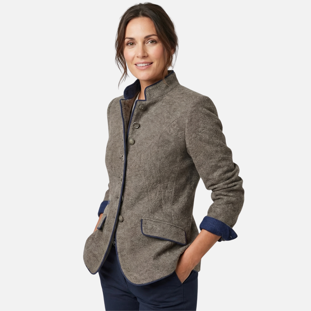 Dámský slim blazer z lehké vlněné směsi – zapínání na více knoflíků