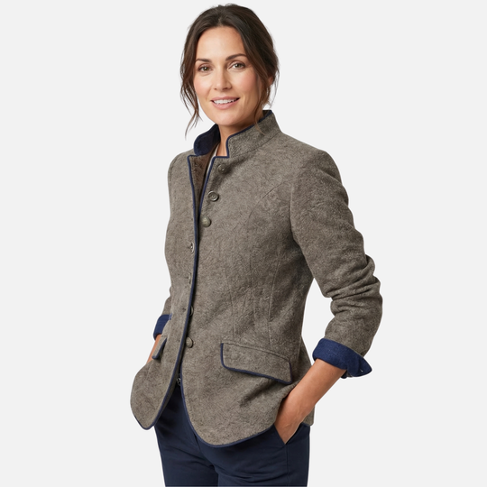 Dámský slim blazer z lehké vlněné směsi – zapínání na více knoflíků