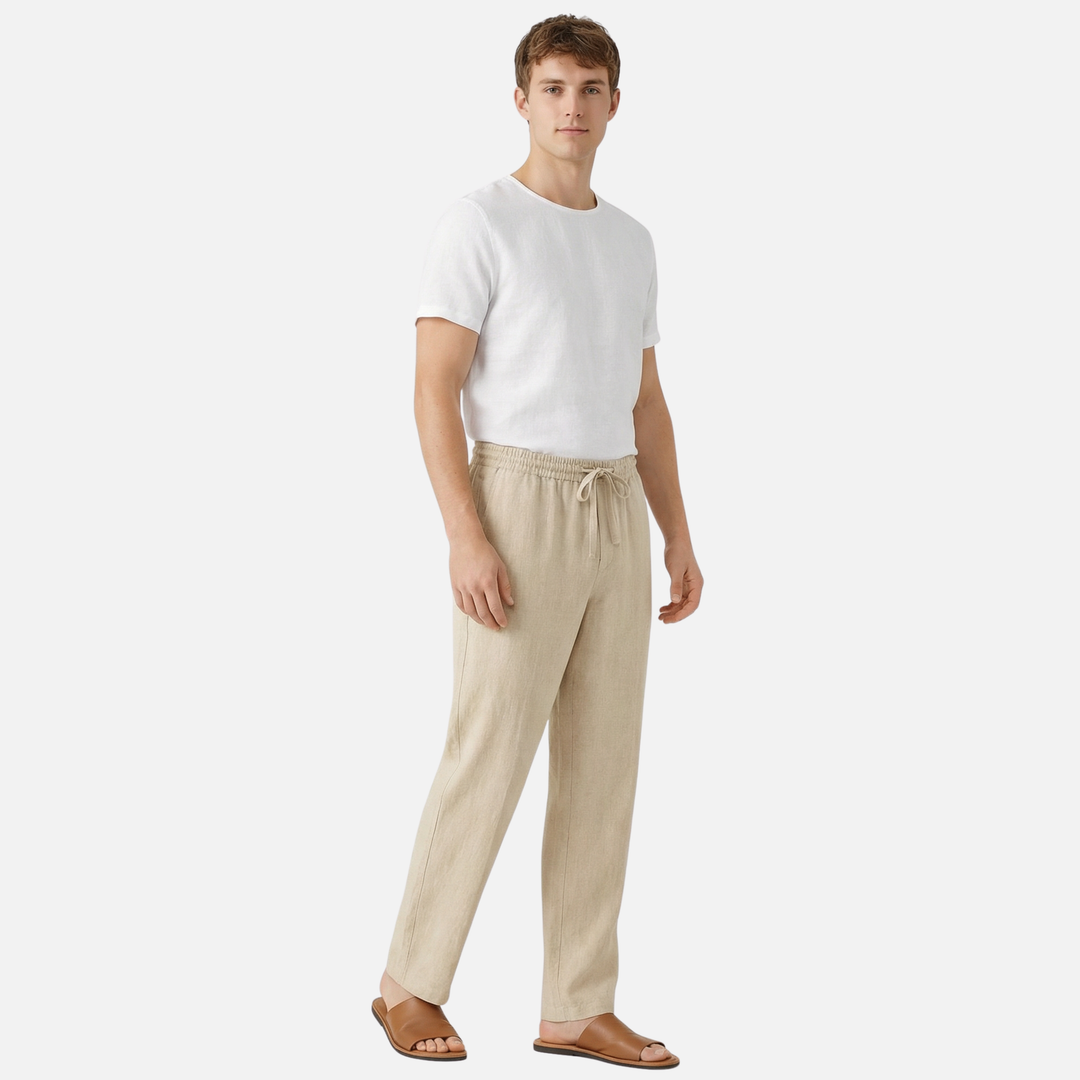 Lässige Sommerhose aus Baumwolle mit Bügelfalte für Herren