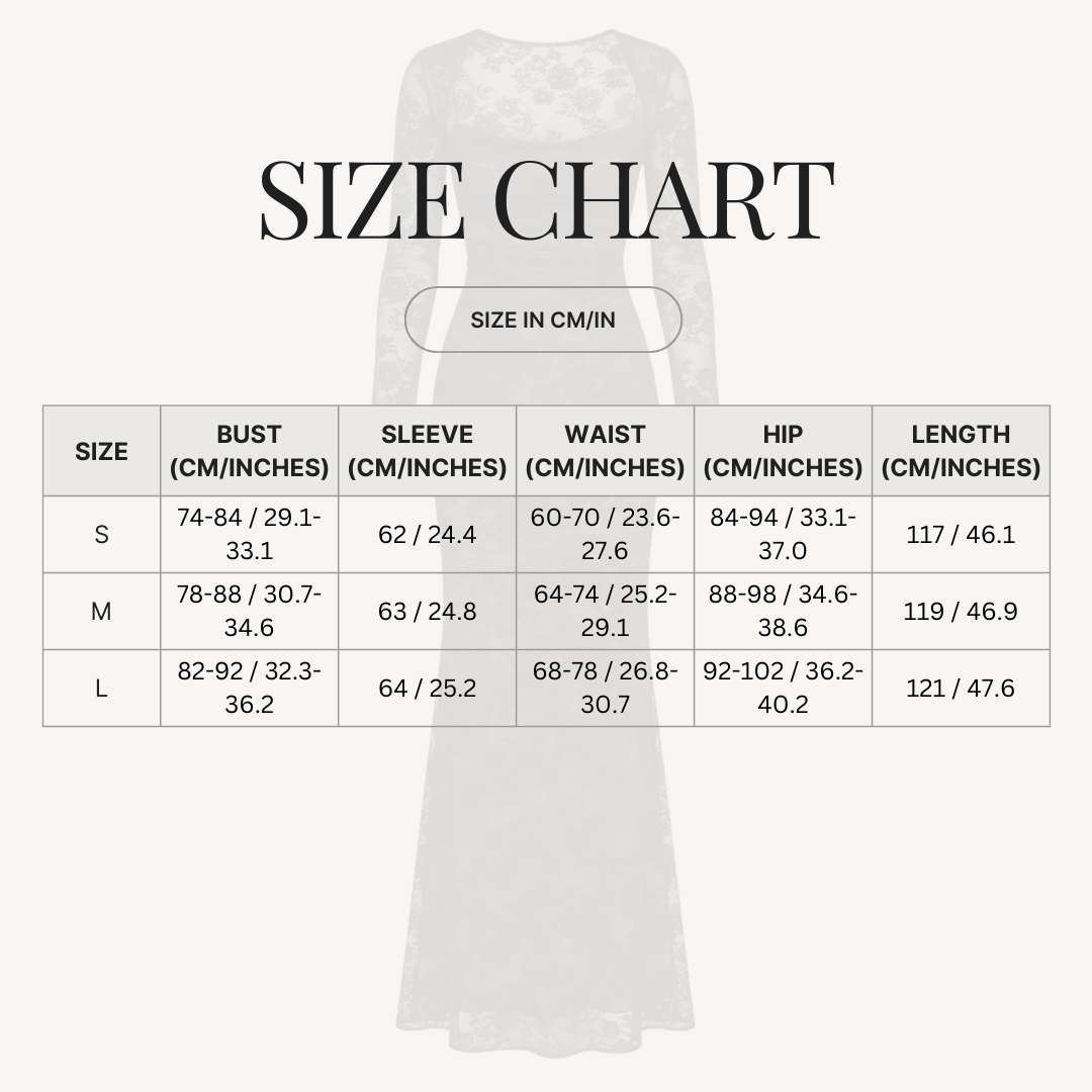 Abito con pizzo floreale trasparente e bustier corsetto da donna   size chart