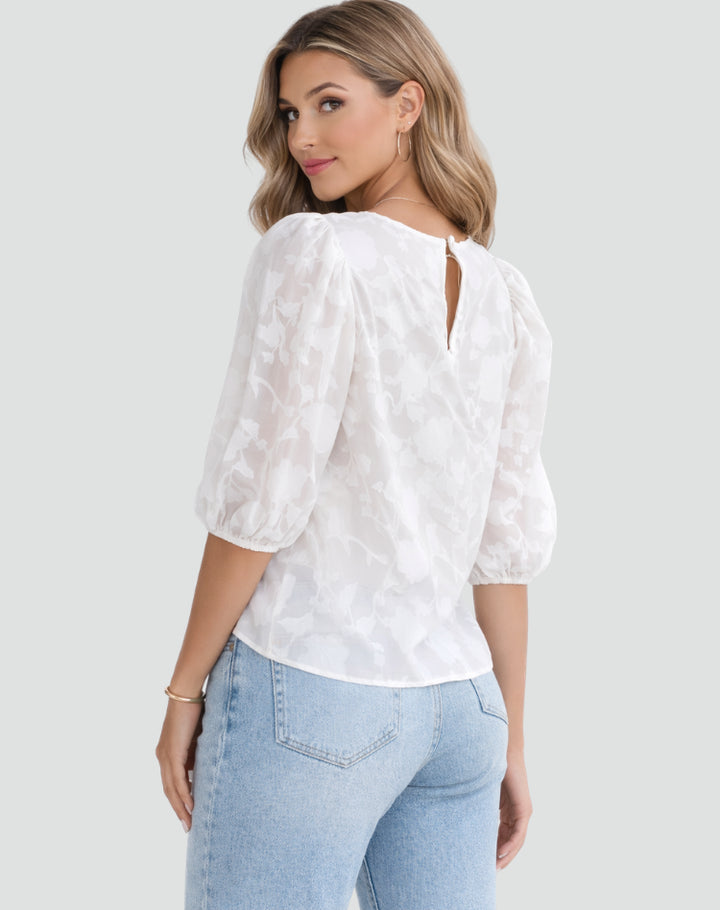 Elegante_Bluse_fuer_Damen_Festlich_Blumenmuster_3_4_Puffaermel_7