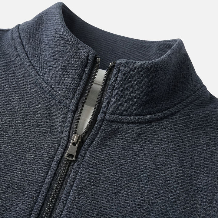 Elegant Fit Tracksuit with Zipper Jacket and Drawstring Pants for Men