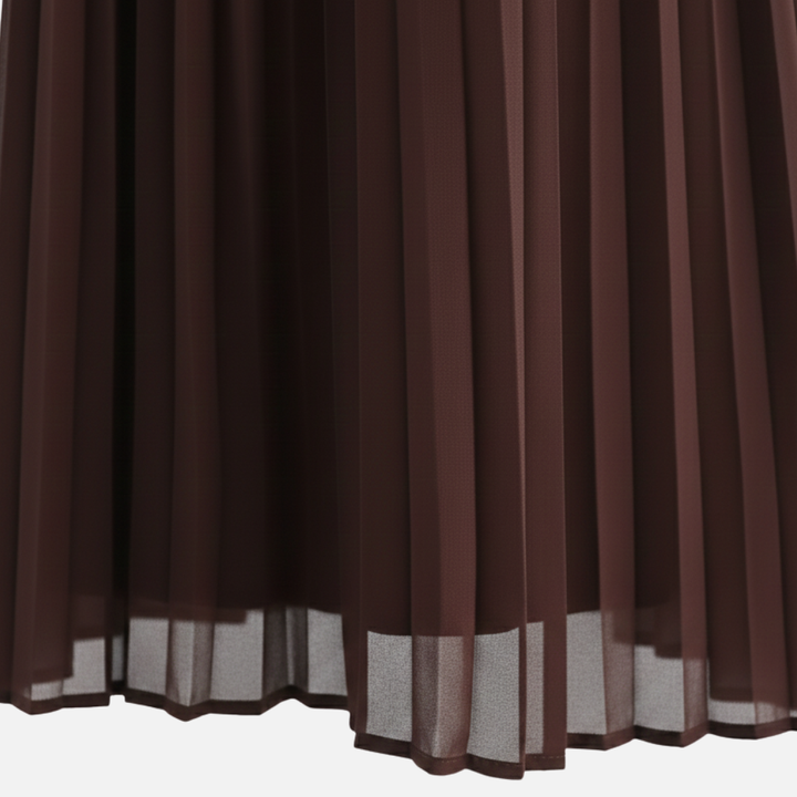 Rochie plisată din chiffon cu curea în talie pentru femei