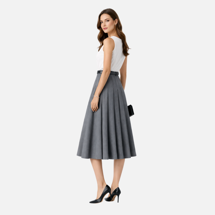 Falda plisada con cinturilla ajustable para mujer