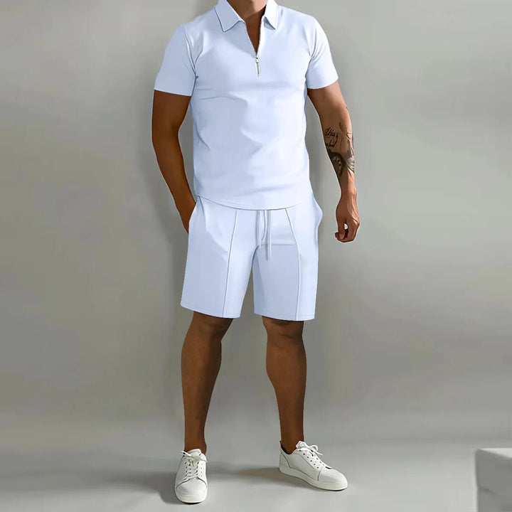Feinstrick_Half_Zip_Polo_Shorts_Set_fuer_Herren_3