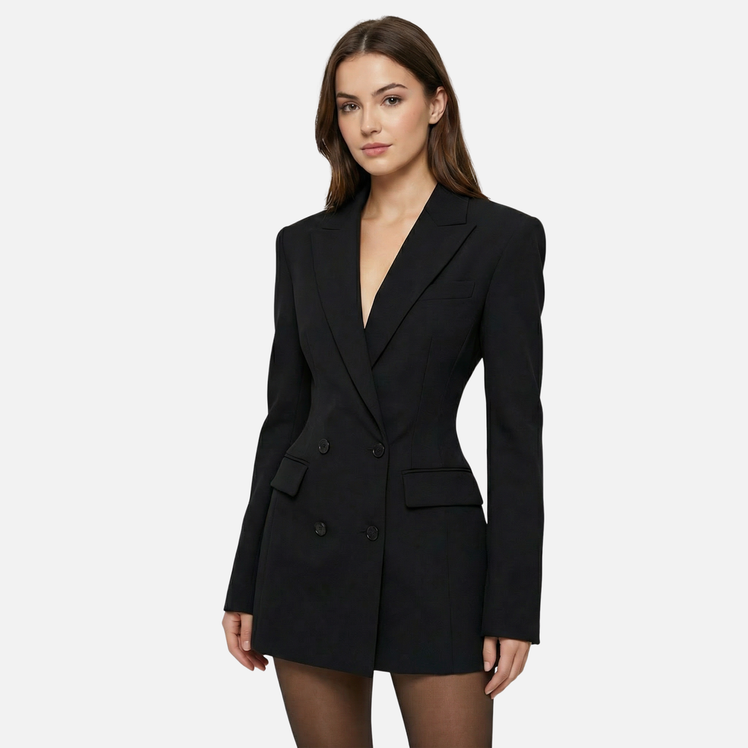 Tailored blazer with flap pockets for women