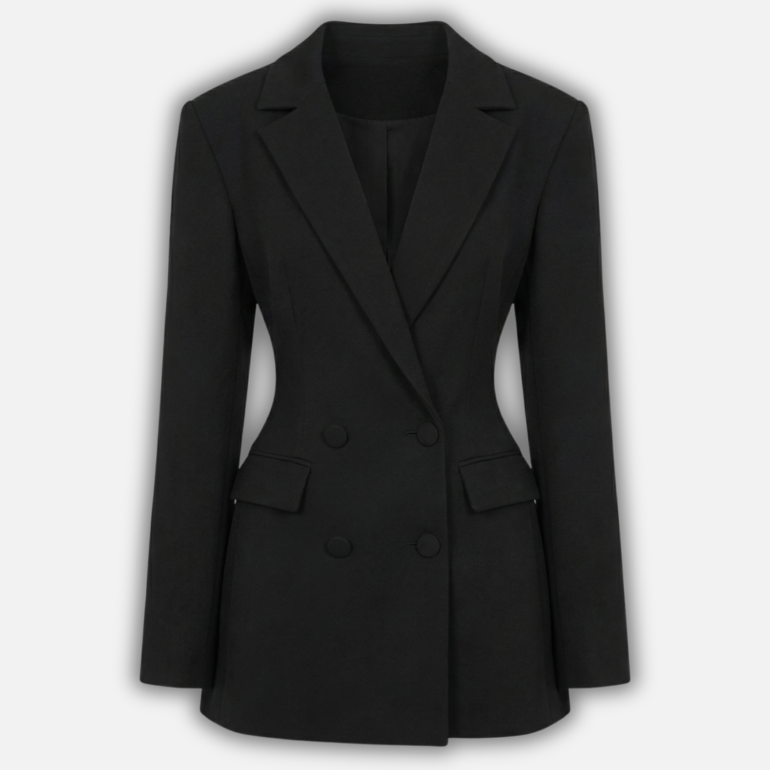Tailored blazer with flap pockets for women