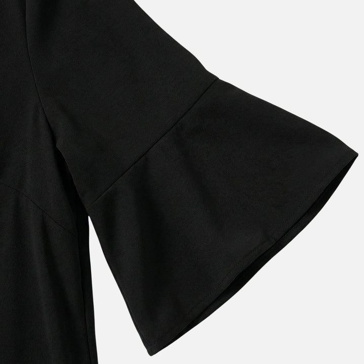 Abito midi fluido con motivo leopardato e scollo a V da donna