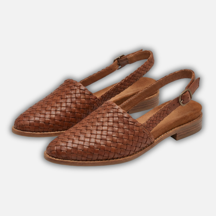 Pletené slingback baleríny s přezkami pro ženy