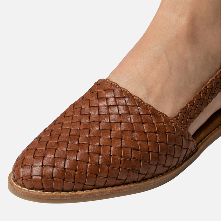 Pletené slingback baleríny s přezkami pro ženy