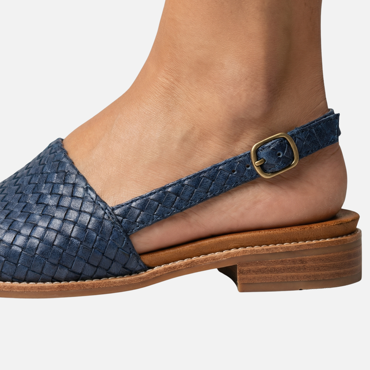 Pletené slingback baleríny s přezkami pro ženy